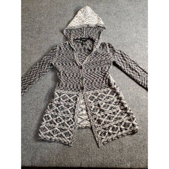 STYLE & CO Women Open Front Cardigan Sweater Size PP 0/2 Gray and Black Striped - Picture 14 of 14